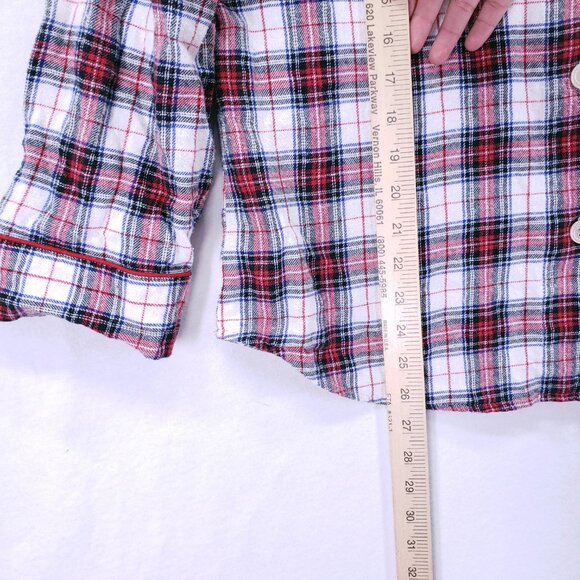 Lauren Ralph Lauren Red Plaid Cotton Flannel Sleepwear Pajama Top n Pants Set XL - Picture 5 of 16
